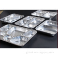 Rectangle Foil Container Compartment Disposable Aluminum Foil Fast Food Container Factory